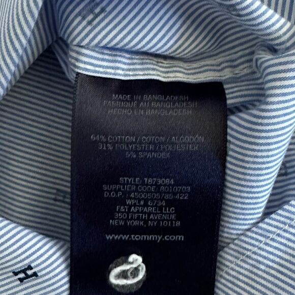 TOMMY HILFIGER | Blue | STRIPED SHIRT WITH TIE - Picture 13 of 14